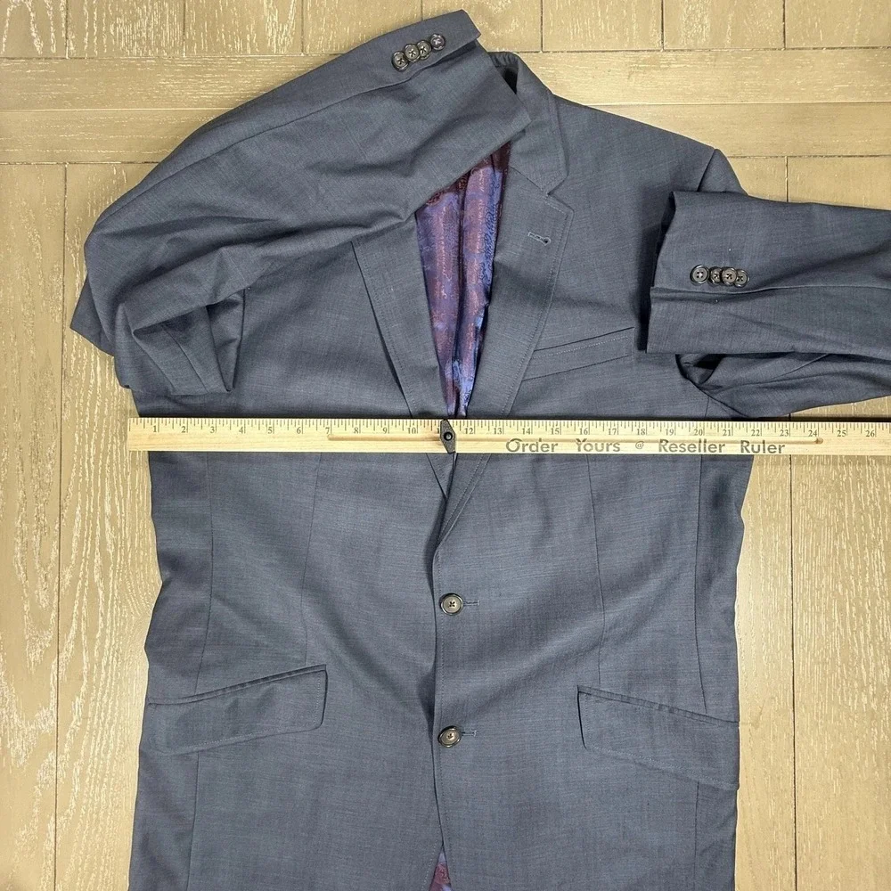 Ted Baker Blazer‎ Mens 42L Blue Endurance Jarrett SPJ 100% Wool Two Button